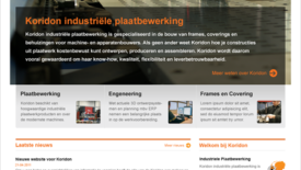 Nieuwe website voor Koridon Industriële Plaatbewerking